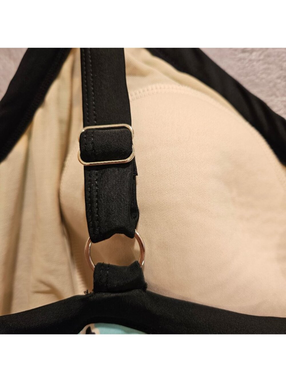 Catherines Top 22W Green Black Blue Yellow Swimsuit Top Tankini Tank Adjustable - Picture 6 of 12